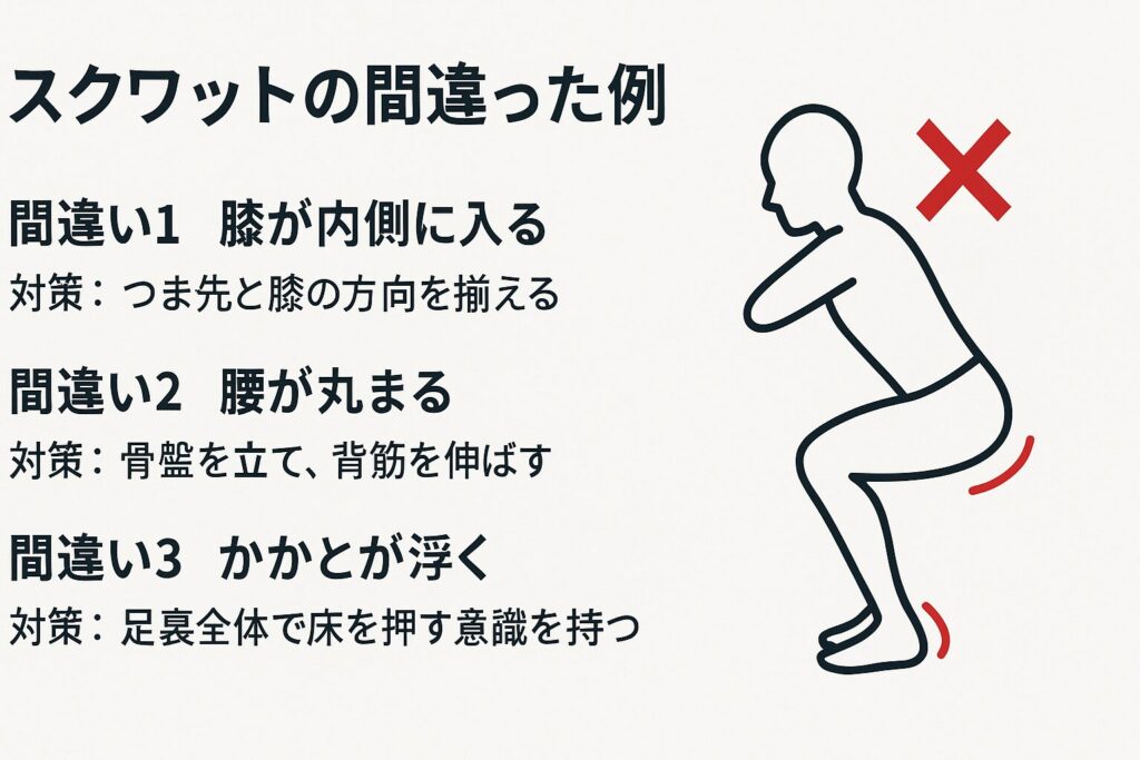 スクワット 間違い例